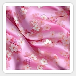 Cherry Blossom Silk: A Soft and Elegant Fabric Pattern for Fashion and Home Decor #3 Sticker